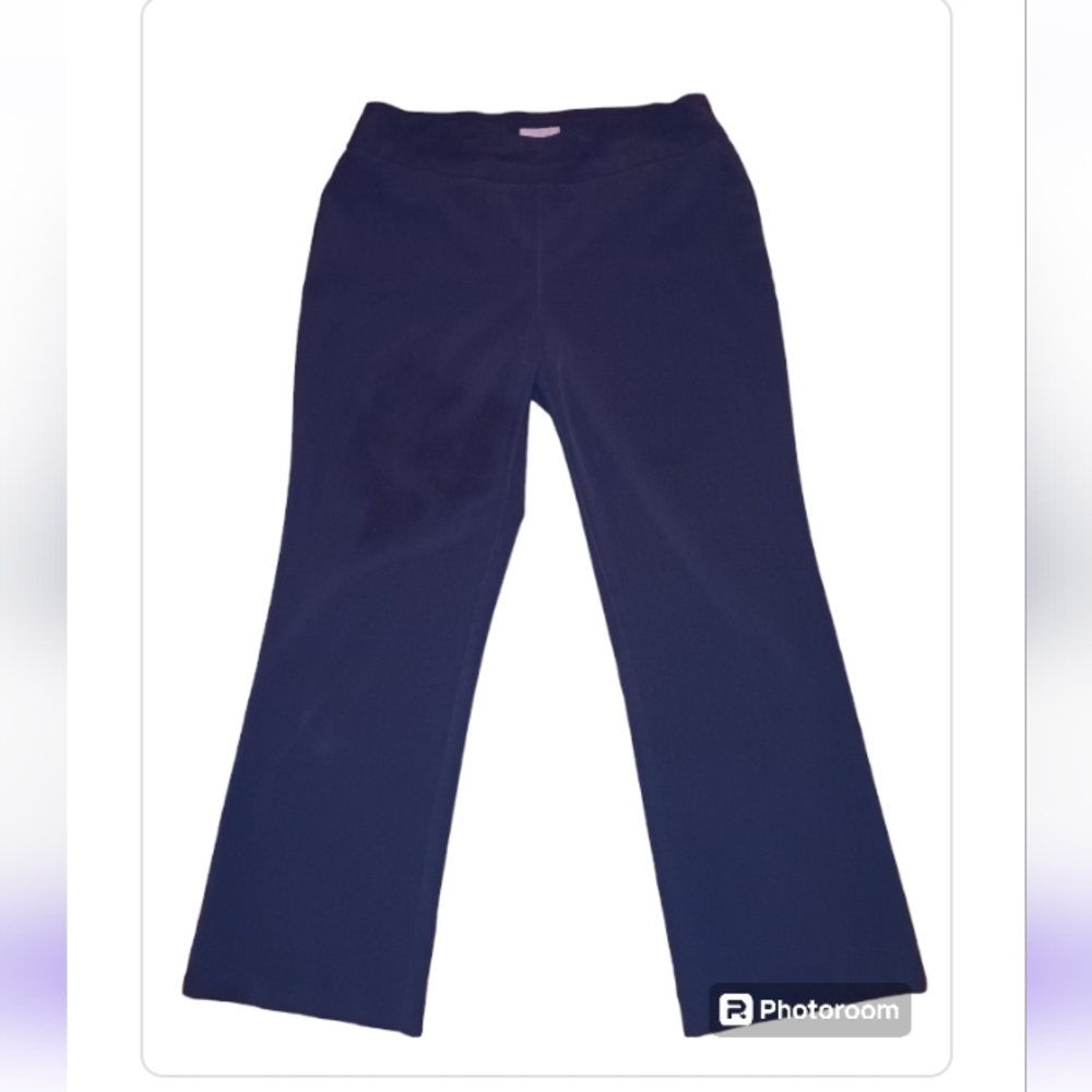 Laura Scott women's casual dress pants navy blue pull on - Picture 1 of 2